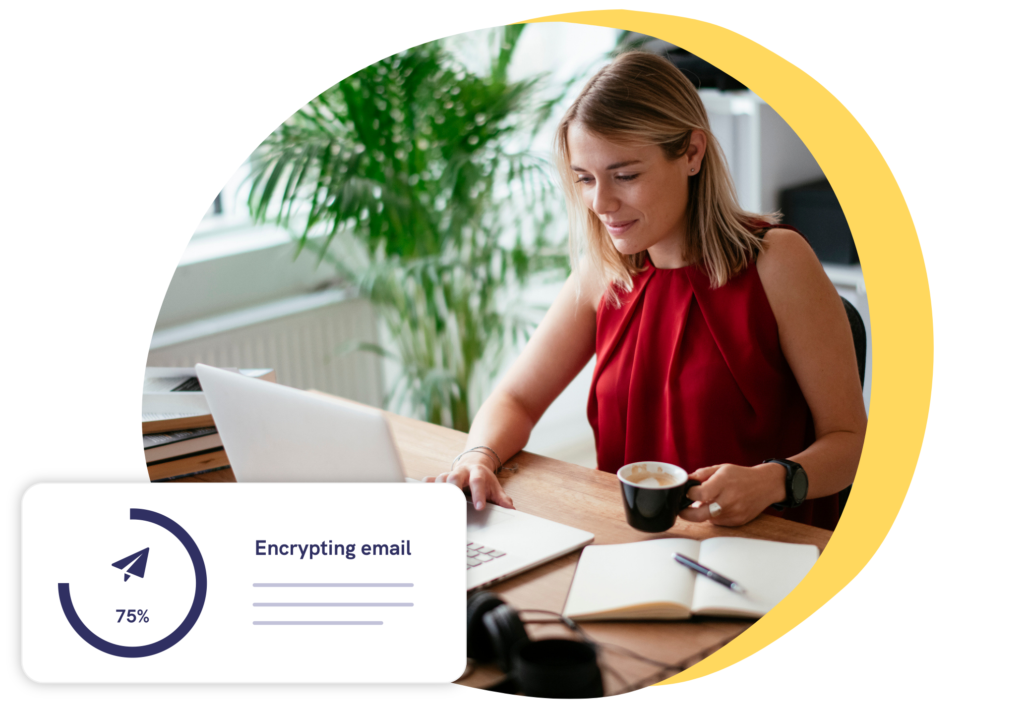 Woman-encrypting-emails-to-clients